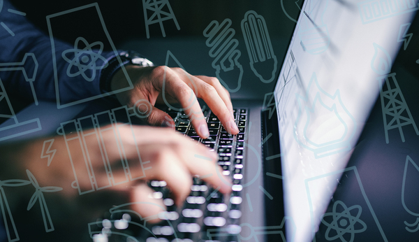 laptop used to monitor energy